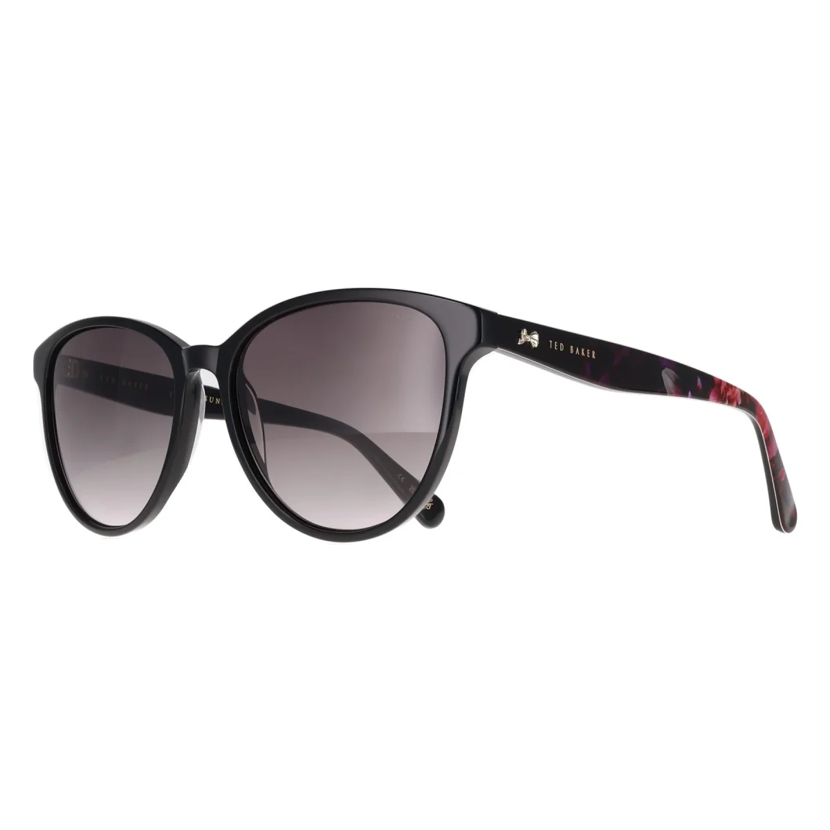 Ted Baker Sunglasses TB1763 Flori 001 Gloss Solid Black Grey Gradient - Image 3
