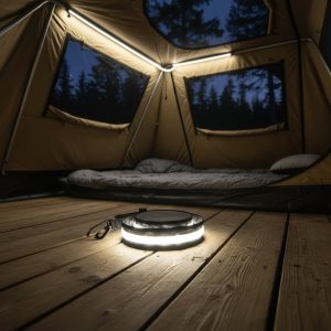 Fita LED para tenda de teto de campismo – flexível 1,3 m – impermeável